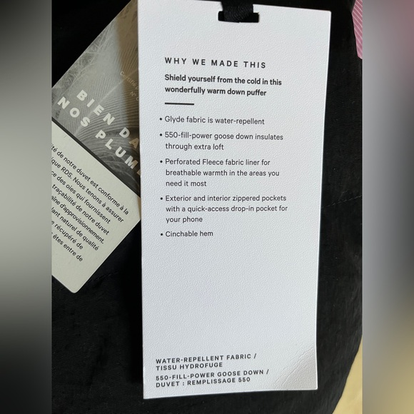 NWT!🍒LULULEMON IN A FLURRY PARKA sz 12 BLACK 550-Fill Jacket Brave Wunder Puff - Picture 4 of 15